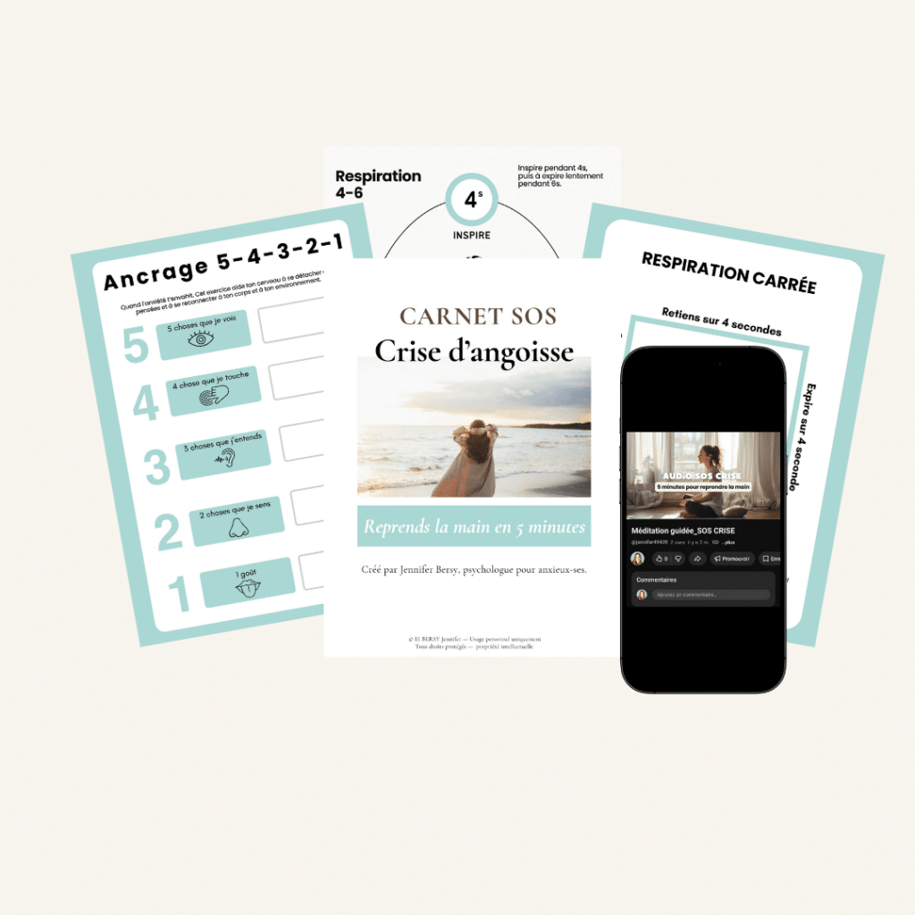 Kit SOS crise d’angoisse avec exercices de respiration et d’ancrage pour apaiser une crise en 5 minutes